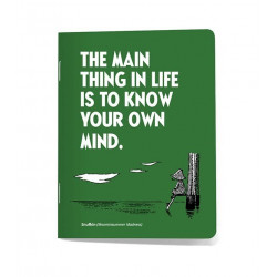 Moomin Small Notebook 9 x 12 cm The Main Thing in Life Text Green