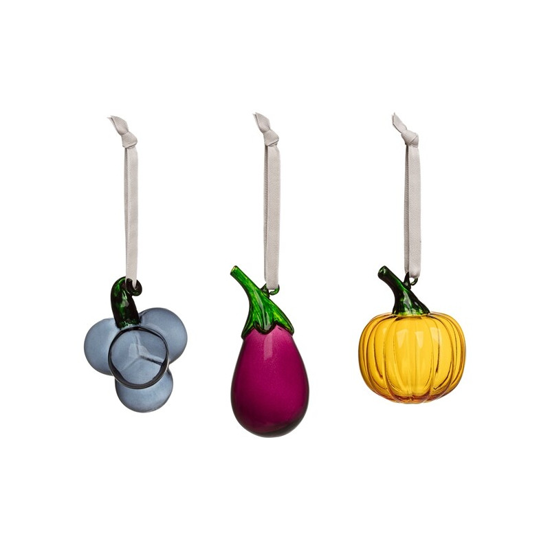 Iittala Oiva Toikka Mini Glass Fruit and Vegetable Set of 3 60 mm