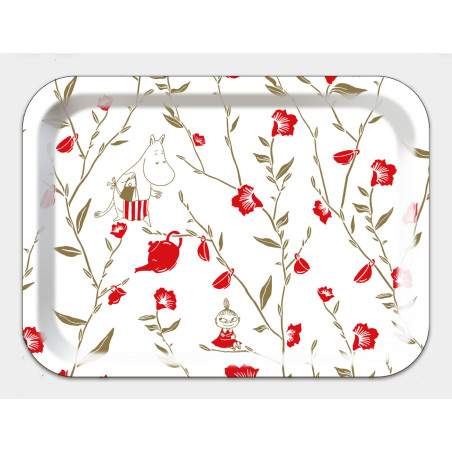 Moomin Birch Tray Teaparty Flower 27 x 20 cm