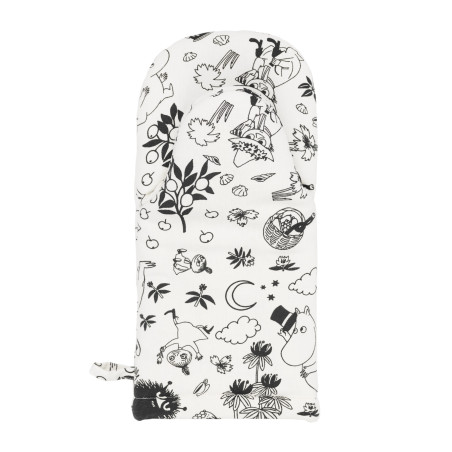 Moomin Oven Mitt Black and White 15 x 34 cm