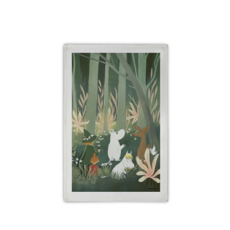 Moomin Kitchen Tea Towel Green Forest 50 x 70 cm