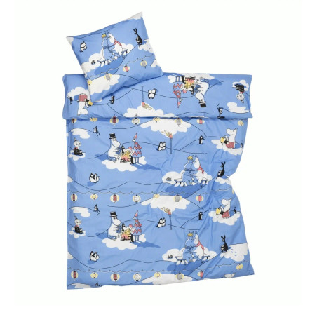 Moomin Duver Cover Pillowcase Set Winter Bonfire 150 x 210 cm Arabia