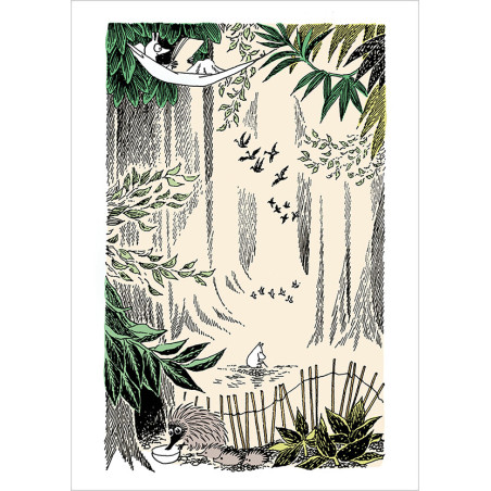 Moomin Postcard Hedgehogs in the Forest