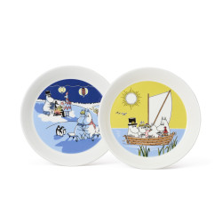 Moomin Collectors Plate Set of 2  Bonfire and Sailing 19 cm