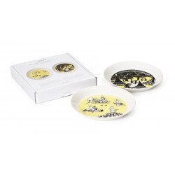 Moomin Collectors Plate 19 cm 2-pack Yellow and Hurray